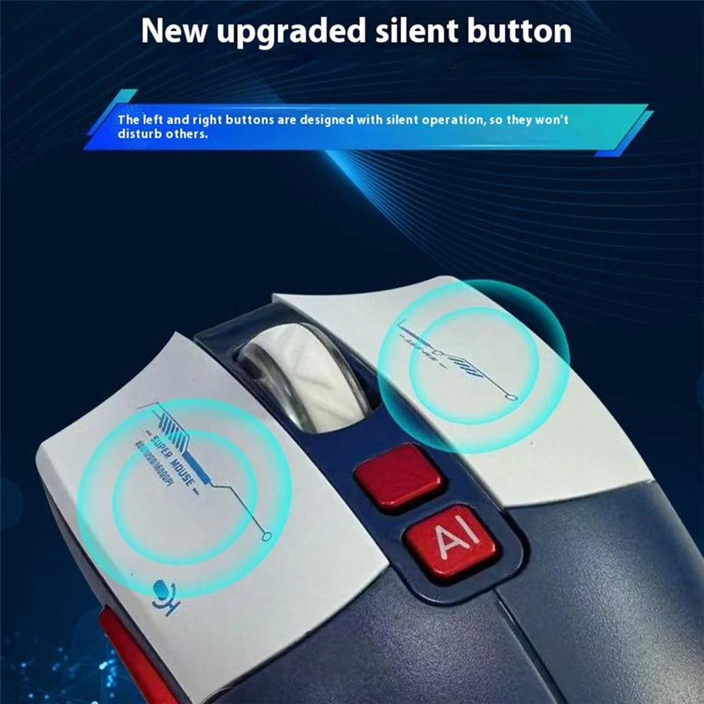 SWORD PIRIT XG705Pro 100+ Languages Translation AI Voice Control Bluetooth-Compatible Mouse for Typing Writing PPT Drawing - White+Blue - 7