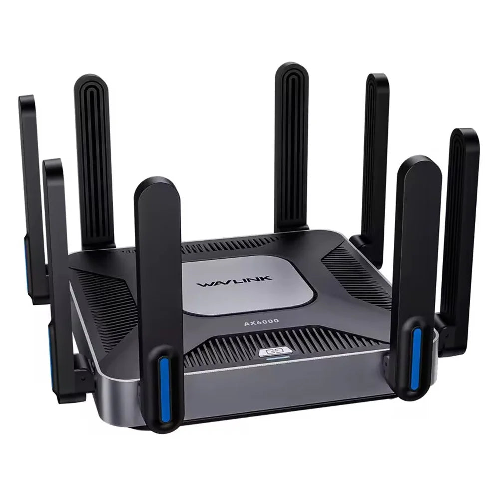WAVLINK WN592AX6 AX6000 Dual Band WiFi 6 Router 2.5G Multi Gig Port Quad Core CPU for Home / Office - US Plug - 2