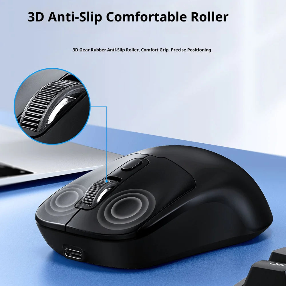 T-WOLF Q3 Wireless Mouse Dual Mode 1600 DPI 4 Buttons Rechargeable Silent Mouse for Laptop / Desktop / Tablet - White - 4