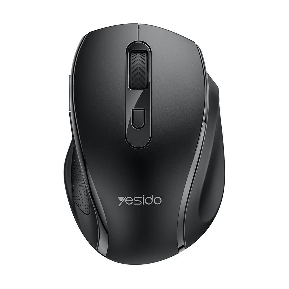 YESIDO KB45 2.4G Wireless Quiet Business Mouse 6 Buttons 4 DPI Wide Side Rest Precise Tracking for Windows / Mac / Android - Black - 1