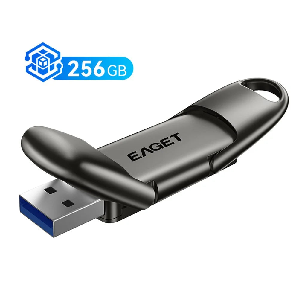 EAGET SU50 256GB Solid State Pen Drive USB 3.2 Gen1 + Type-C 2 in 1 USB Flash Drive for PC Smartphone Tablet - Black - 2