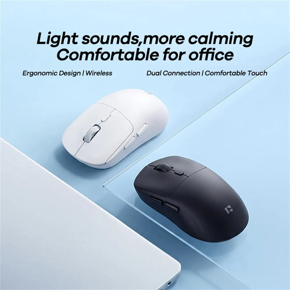 REMAX WM-01 Wireless Mouse 2.4G Bluetooth-compatible Dual Mode 6-Keys DPI Adjustable Ergonomic Silent Mice for Office Gaming - White - 6