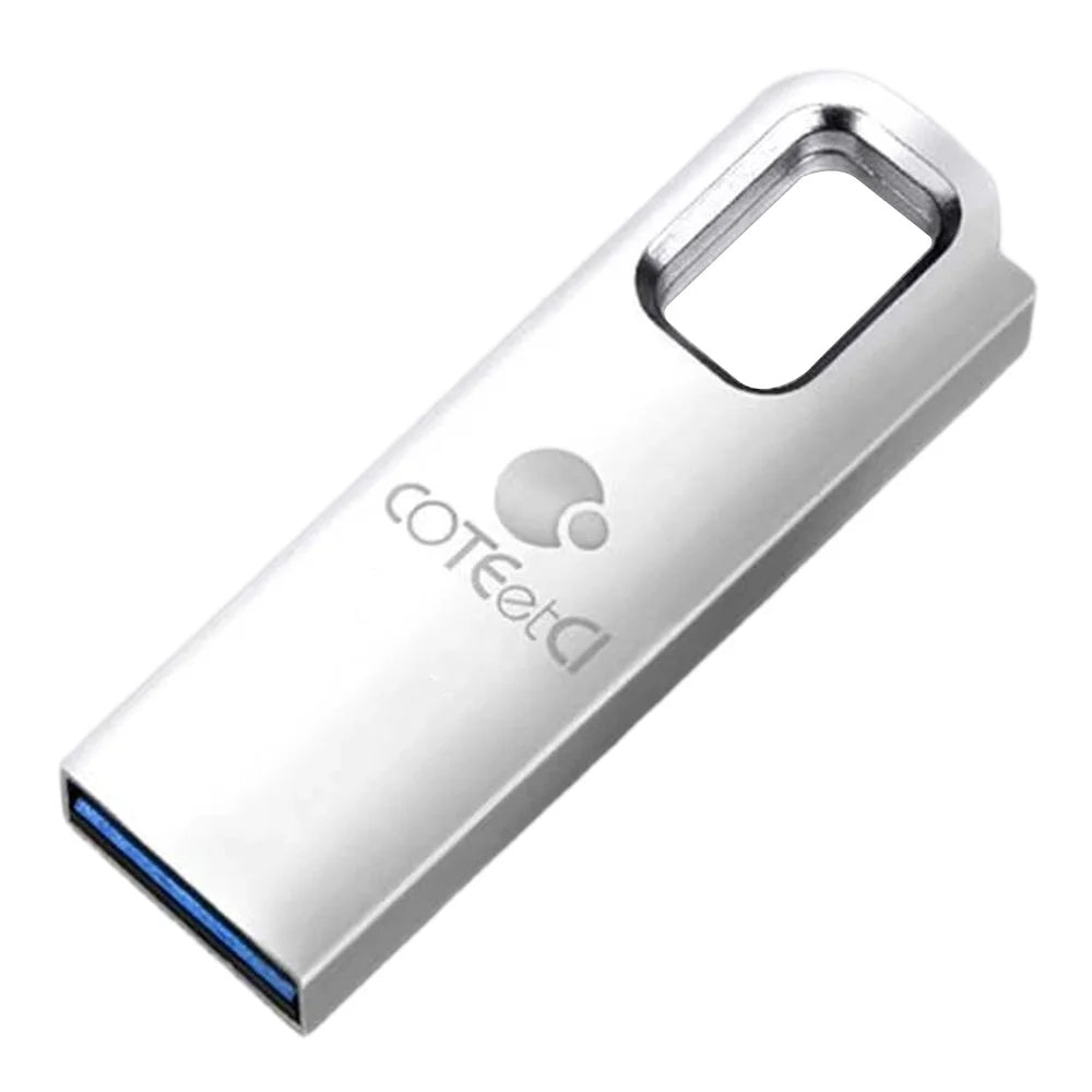 COTECI CS8831 32GB USB 3.0 Flash Drive Zinc Alloy Portable Memory Stick with Hanging Hole - Silver White - 1
