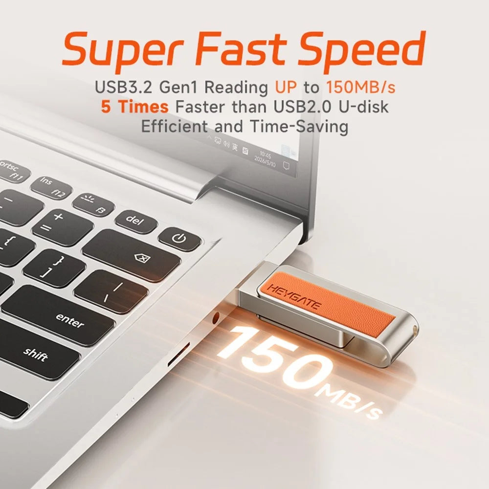 HEYGATE U1 32GB USB 3.2 Flash Drive 150MB / s High Speed Metal Rotating Design Memory Stick U Disk for PC Printer Projector - 4