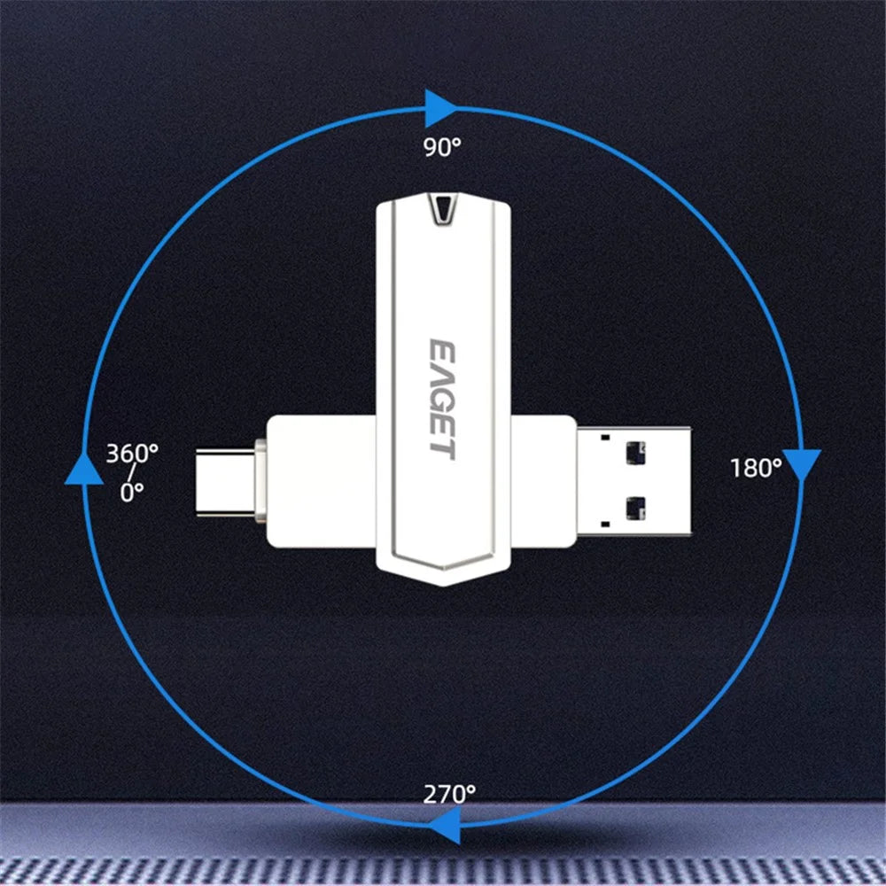 EAGET CF22 64GB Memory Stick 2-in-1 Type C+USB 3.0 Flash Drive for Type-C Phone Tablet Laptop - 4