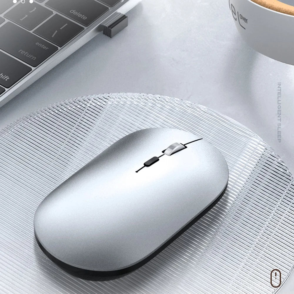 T-WOLF X2 Rechargeable 2.4G+Bluetooth-compatible Wireless Mouse Silent Mouse for Laptop Computer PC, Dual Mode - Black - 7