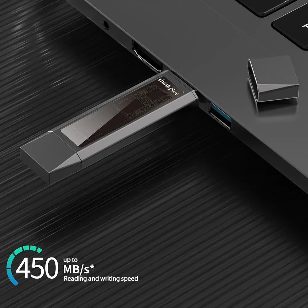 LENOVO THINKPLUS TU203 128GB USB+Type-C Flash Drive Photo Data Storage Stick Thumb Drive for MacBook Phones Tablets - 3