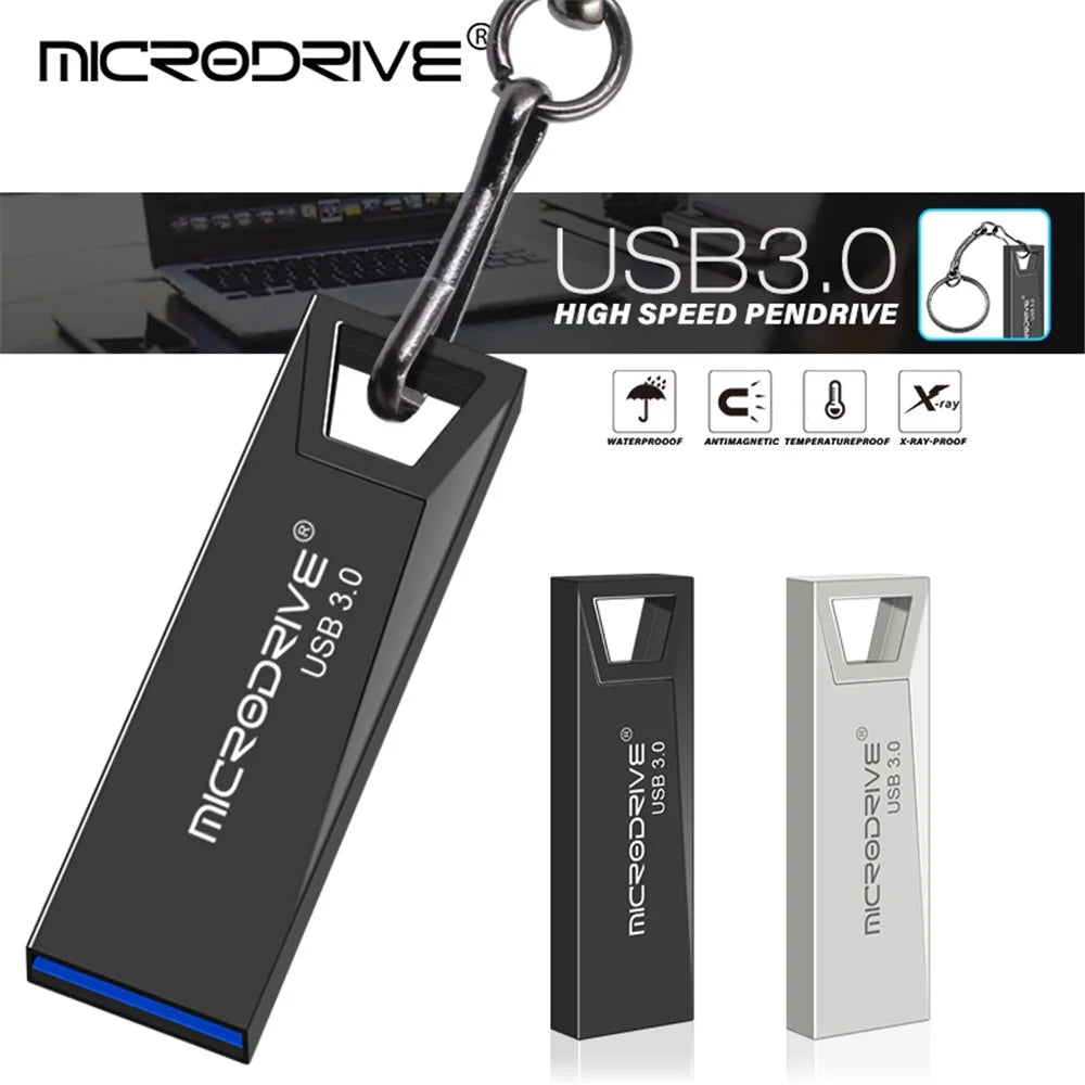 MICRODRIVE 16GB Metal U-disk High Speed USB 3.0 Flash Drive for Computer Laptop - Silver - 5