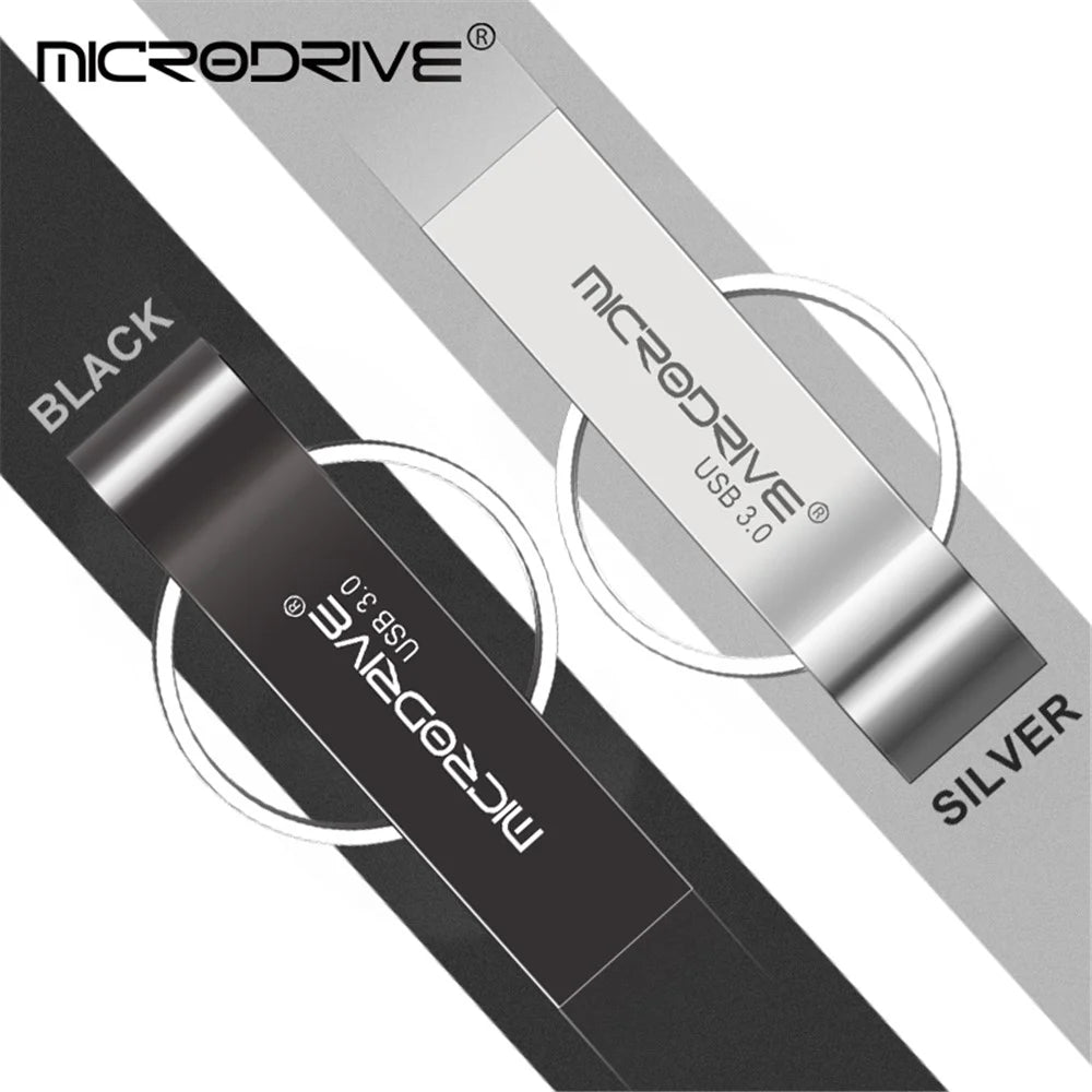 MICRODRIVE 16GB USB 3.0 Memory Stick Portable Metal Flash Drive Thumb Drive - Black - 2