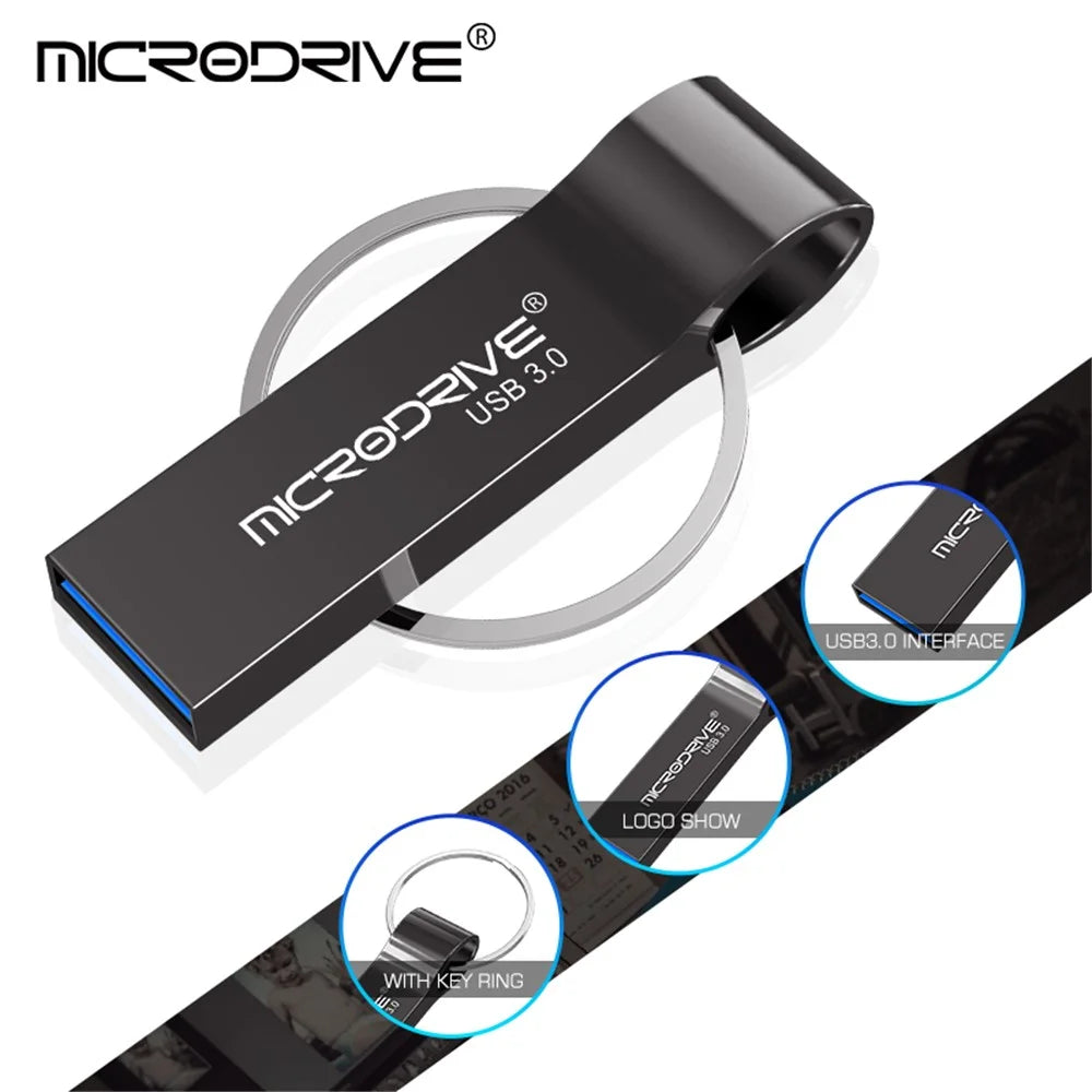 MICRODRIVE 16GB USB 3.0 Memory Stick Portable Metal Flash Drive Thumb Drive - Black - 4