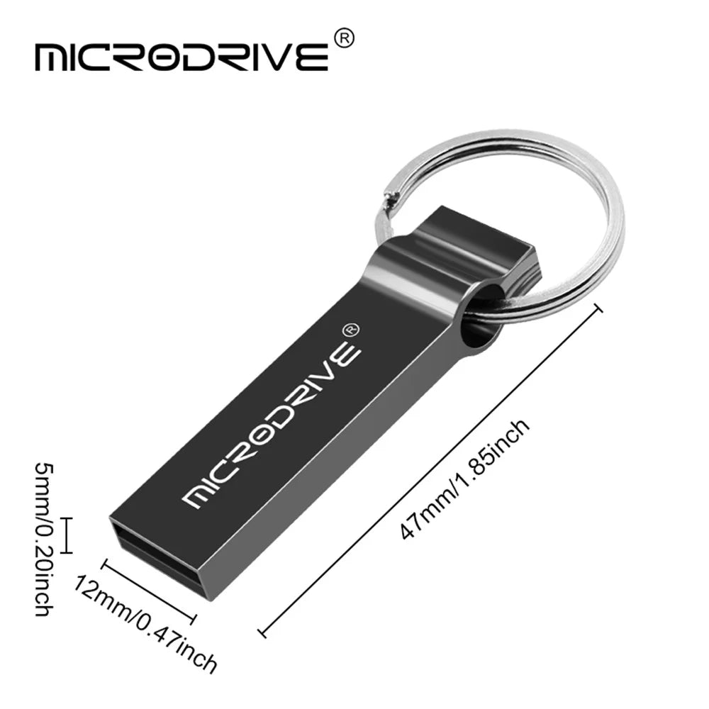 MICRODRIVE 16GB Computer Laptop Waterproof USB 2.0 Flash Drive Thumb Drive USB Stick - Black - 5