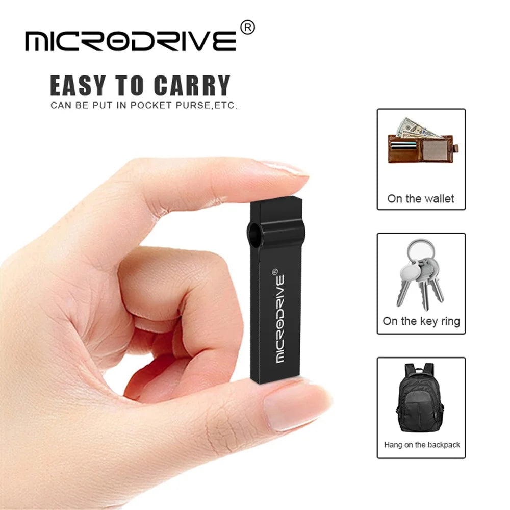 MICRODRIVE 32GB Portable Memory Stick USB 2.0 Thumb Drive for PC, Laptop, Tablet - Black - 4
