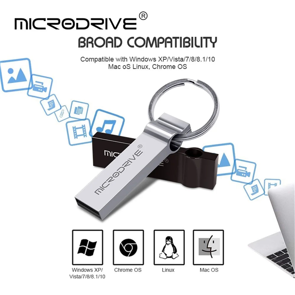 MICRODRIVE 32GB Portable Memory Stick USB 2.0 Thumb Drive for PC, Laptop, Tablet - Black - 5