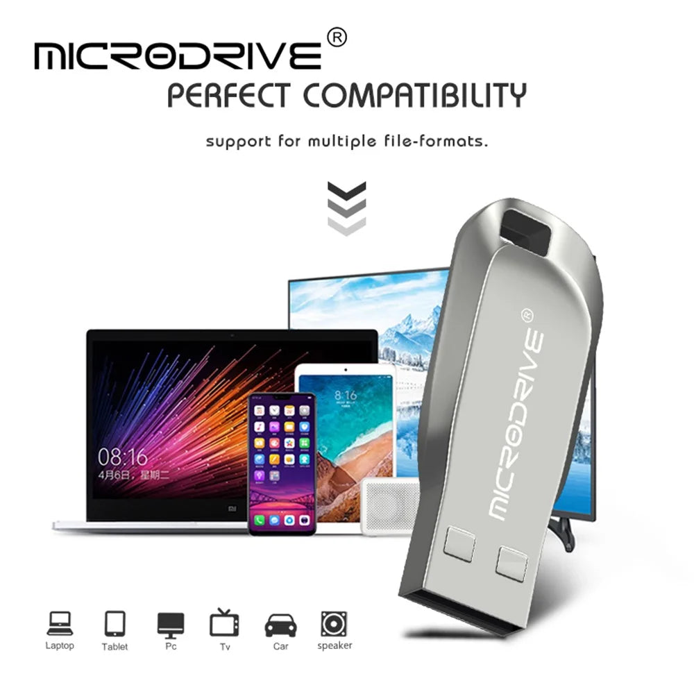 MICRODRIVE CZ50 8GB Compact U Disk Data Storage USB 2.0 Flash Thumb Stick - Silver - 2