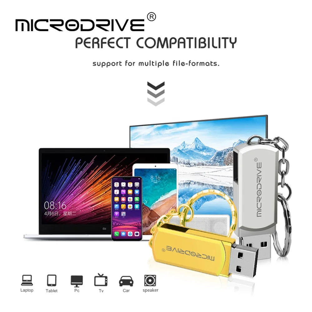 MICRODRIVE 8GB Computer Thumb Drive USB Stick Key Ring Design USB 2.0 Flash Drive - Grey - 4