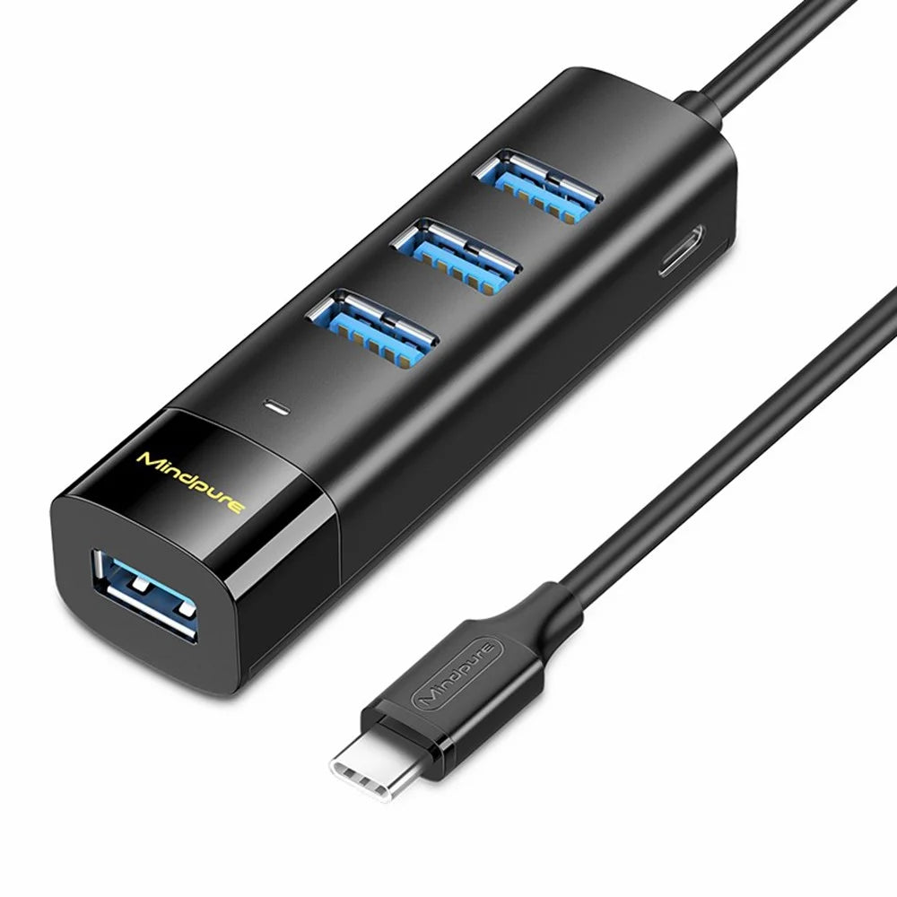 MINDPURE US023 1m Type-C to USB 3.0 4-Port Hub High Speed Laptop Docking Station - 1