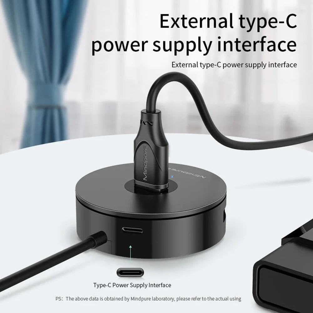 MINDPURE US018 1.5m USB to 4 X USB2.0 Docking Station Laptop Computer USB Hub Adapter - Black - 4