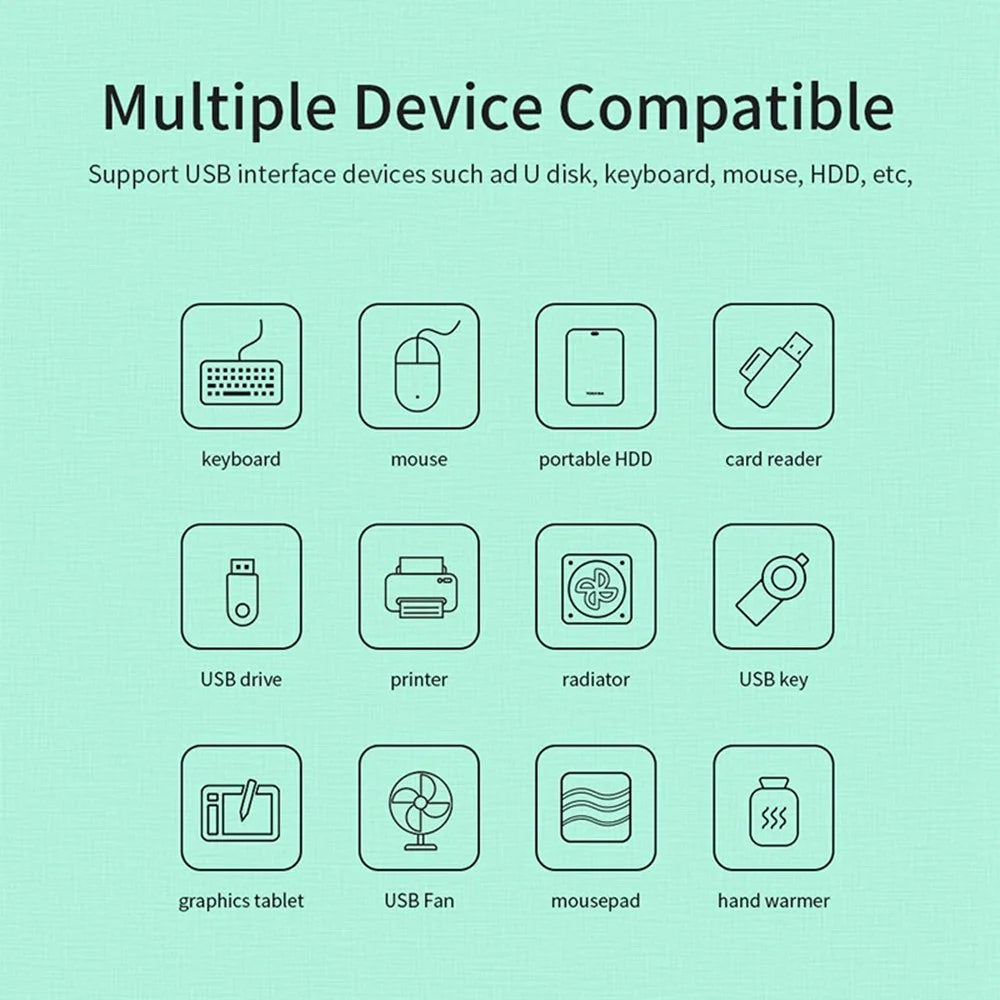 MINDPURE US018 1m USB to 4 X USB2.0 Docking Station Laptop Computer USB Hub Adapter - Black - 6
