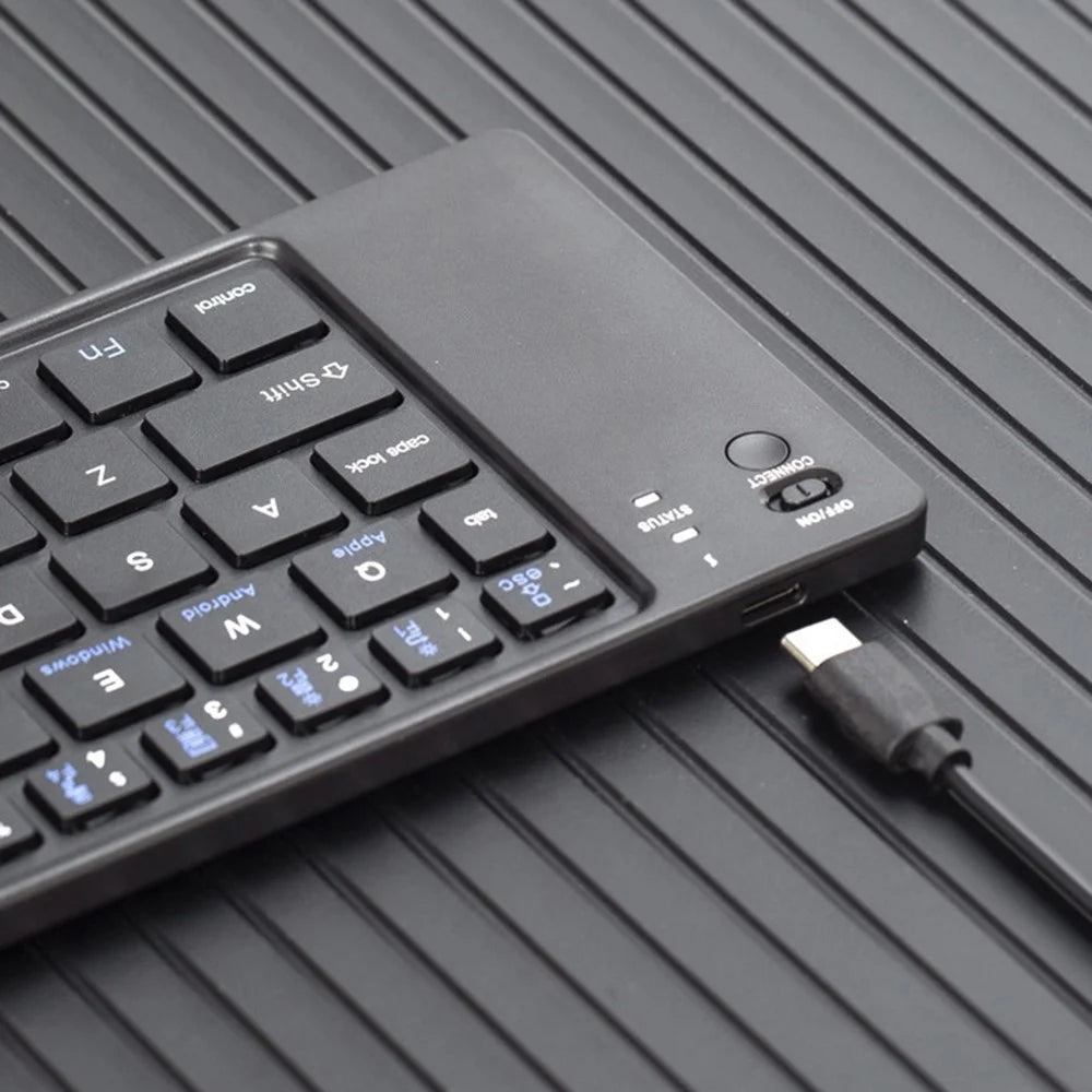 B028 Wireless Keyboard Bluetooth-compatible Foldable Keyboard for iPad Tablet Phone Laptop - Black - 6