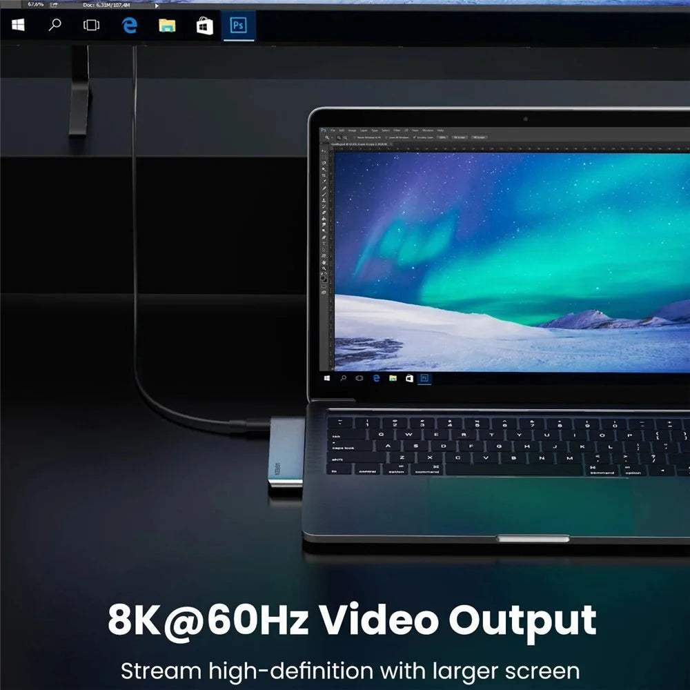 UGREEN 60560 USB-C Hub Splitter Adapter Thunderbolt 3 Dock Card Reader for MacBook Pro / Air - 3