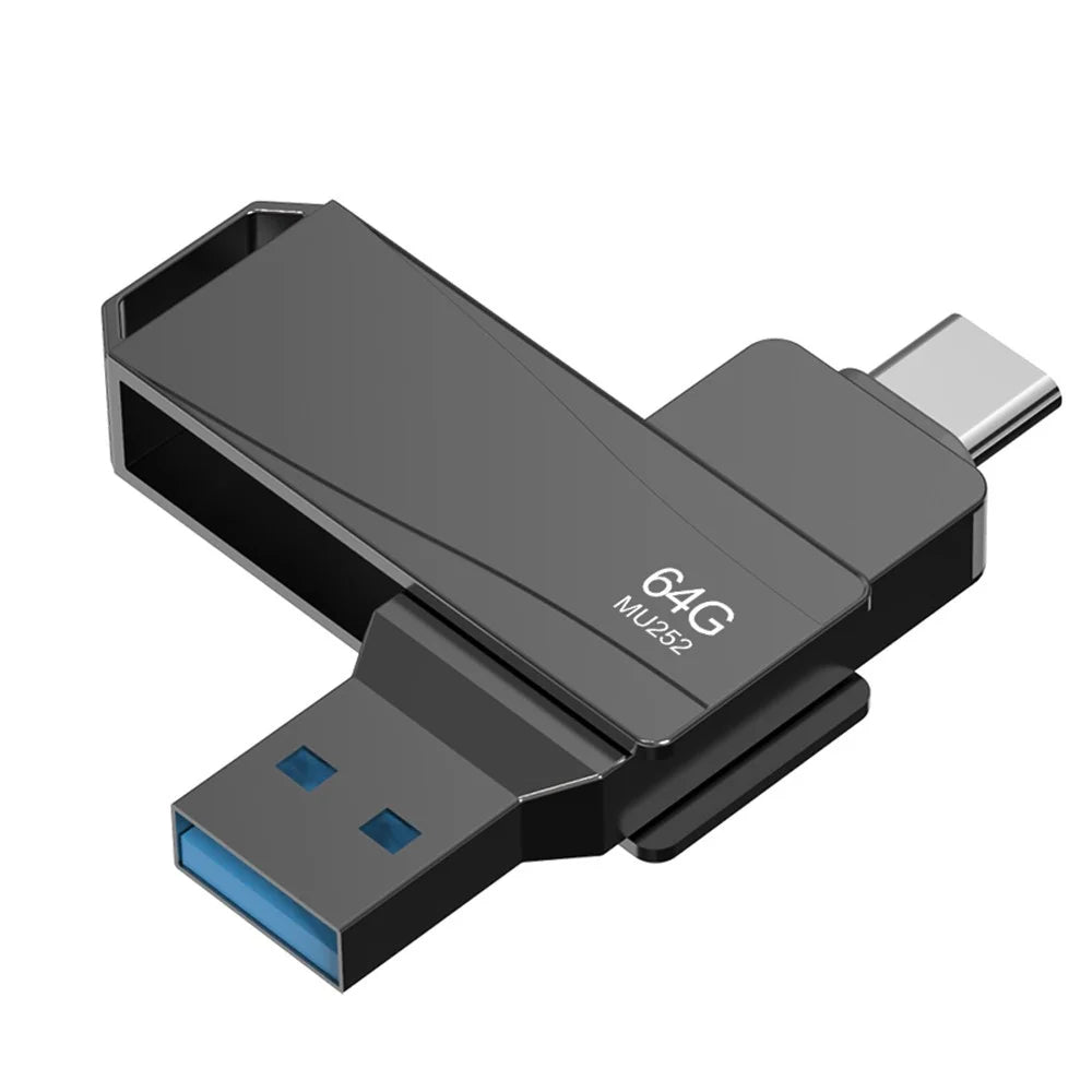 LENOVO THINKPLUS MU252 64GB USB+Type C 2-in-1 Memory Stick for iPhone 15 Series Fast Data Readin USB C 3.1 Thumb Flash Drive - 3