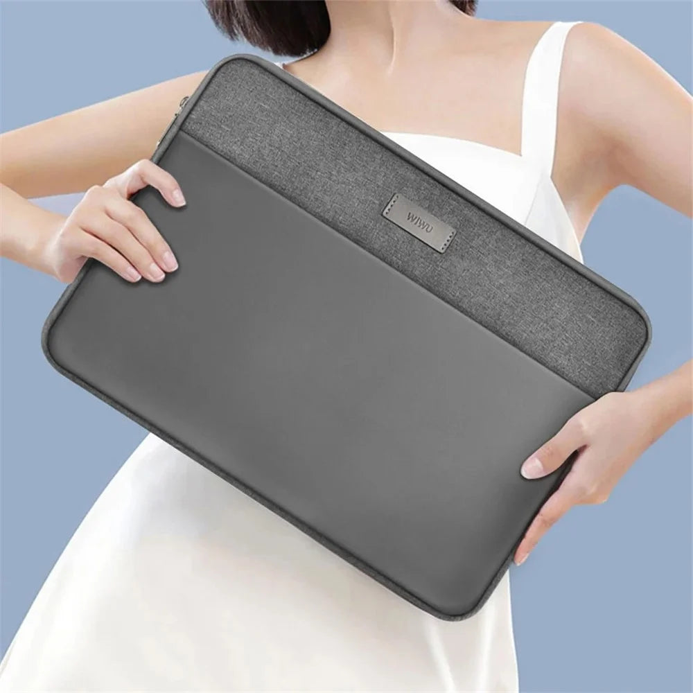 WIWU 14-inch Minimalist Laptop Bag Waterproof Notebook Protective Sleeve - Grey - 7
