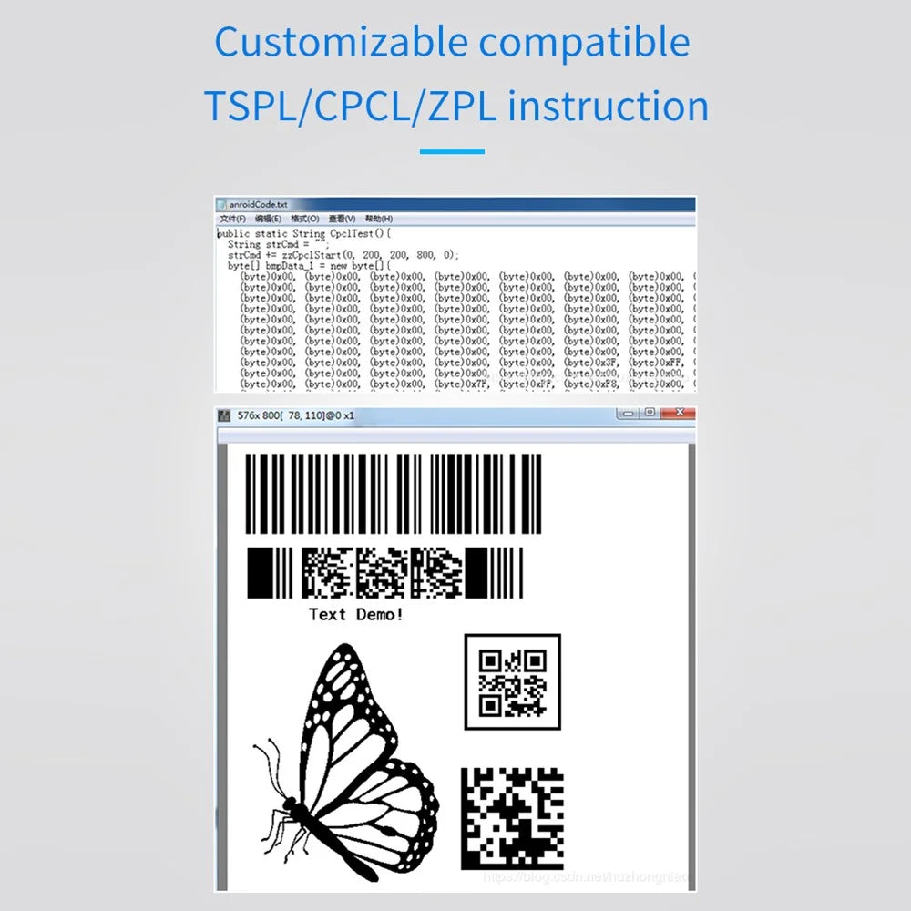 TDL402 Fast Printing 203DPI USB Thermal Printer Inkless Barcode Label Printer - US Plug - 5