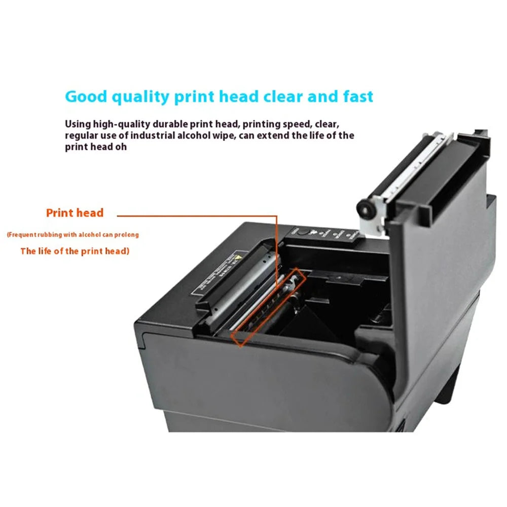 80370 USB+Bluetooth-compatible Thermal Label Printer 80mm Printing Width Receipt Printing Tool - US Plug - 5
