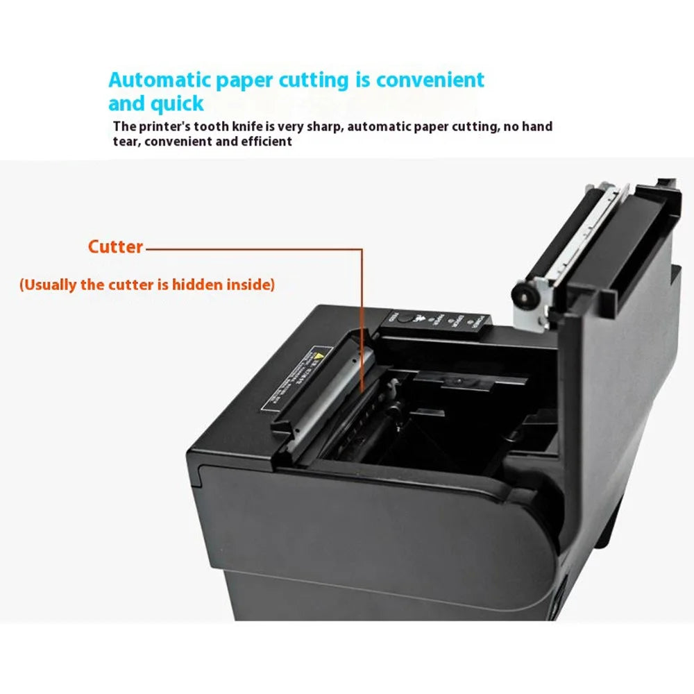 80370 USB+Bluetooth-compatible Thermal Label Printer 80mm Printing Width Receipt Printing Tool - US Plug - 6