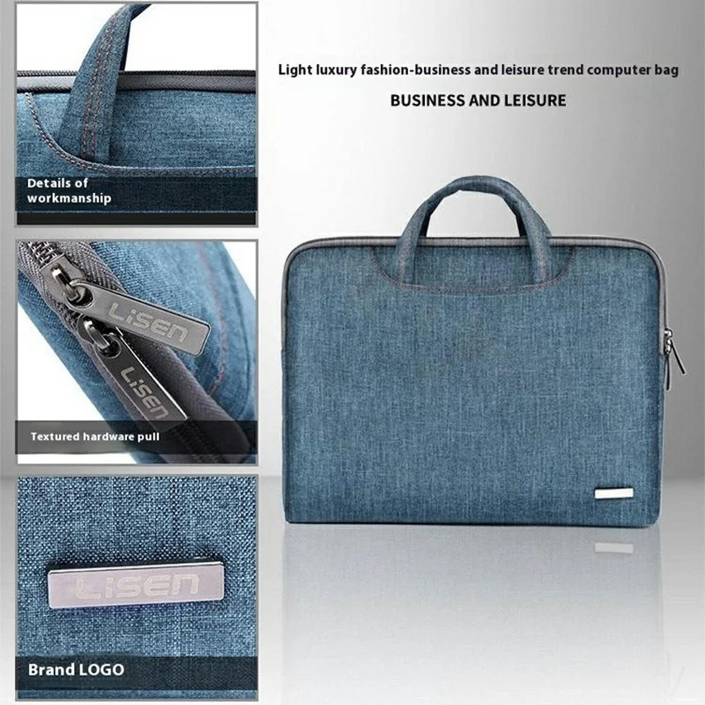 LISEN Business Style Carrying Case for 13.3-Inch Laptops Portable Storage Bag with Mini Bag - Dark Blue - 3