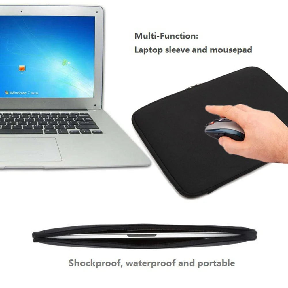 A03 15 inch Laptop Sleeve Bag Neoprene Notebook Carrying Bag Tablet Briefcase - Black - 6