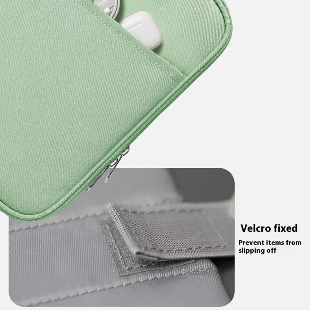 For 7-8 inch E-Reader Carrying Case Polyester Splash-Proof Portable Tablet Sleeve Bag - Green - 7