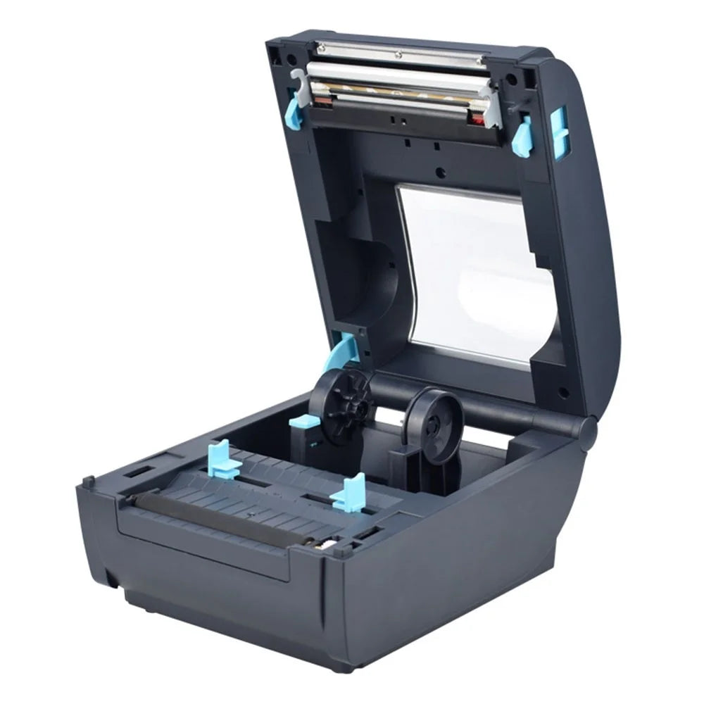ZJ-9210 110mm Thermal Label Printer Portable Mini Label Printer USB + Bluetooth-compatible Interface - Black / US Plug - 2