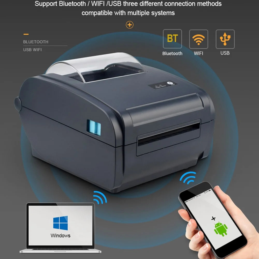 ZJ-9210 110mm Thermal Label Printer Shipping Labels USB Printer for E-Commerce Platforms - Black / US Plug - 6