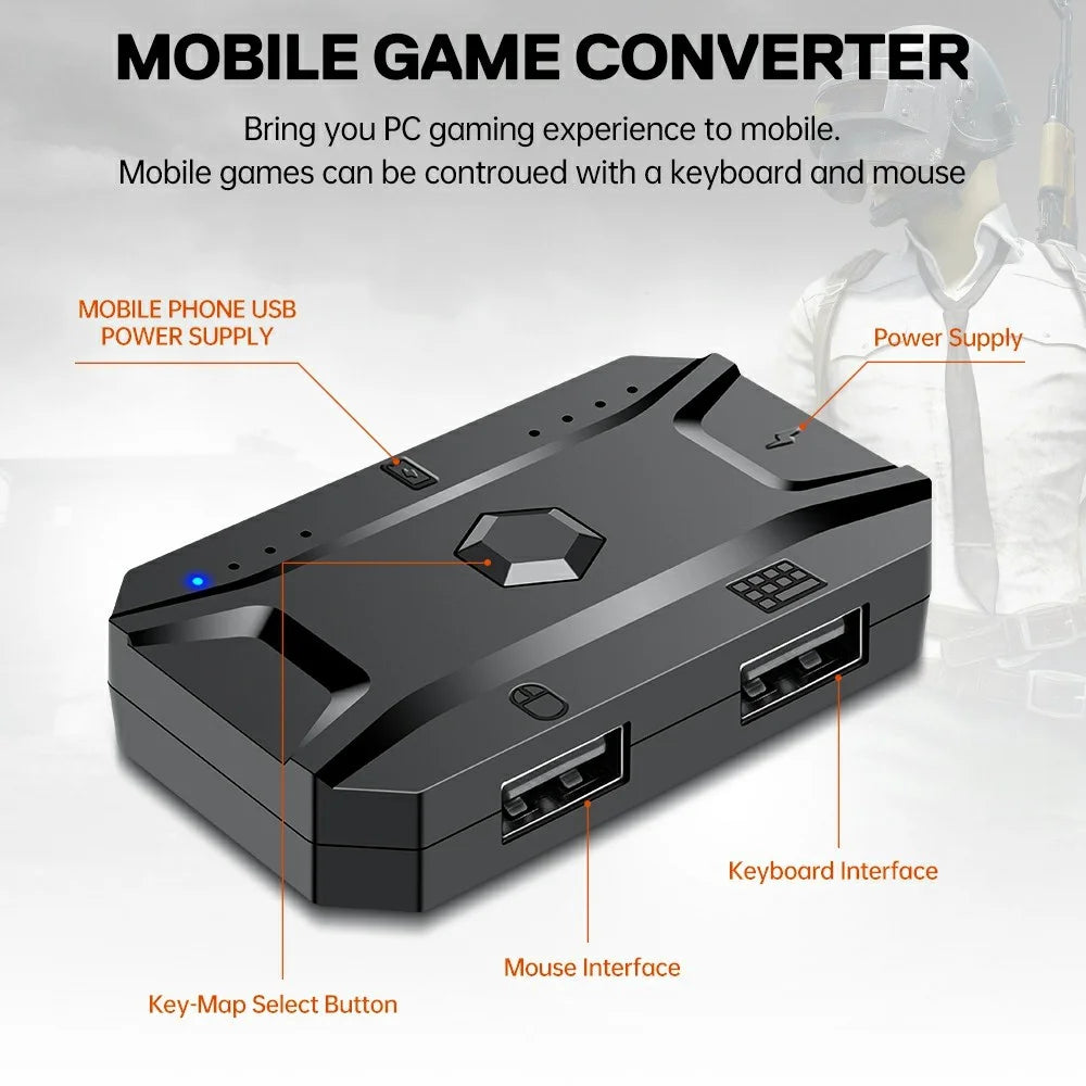 T-WOLF TF950 40 Keys One Hand Gaming Keyboard USB Wired Mouse Combo Set with Mobile Game Converter and Phone Holder - 5