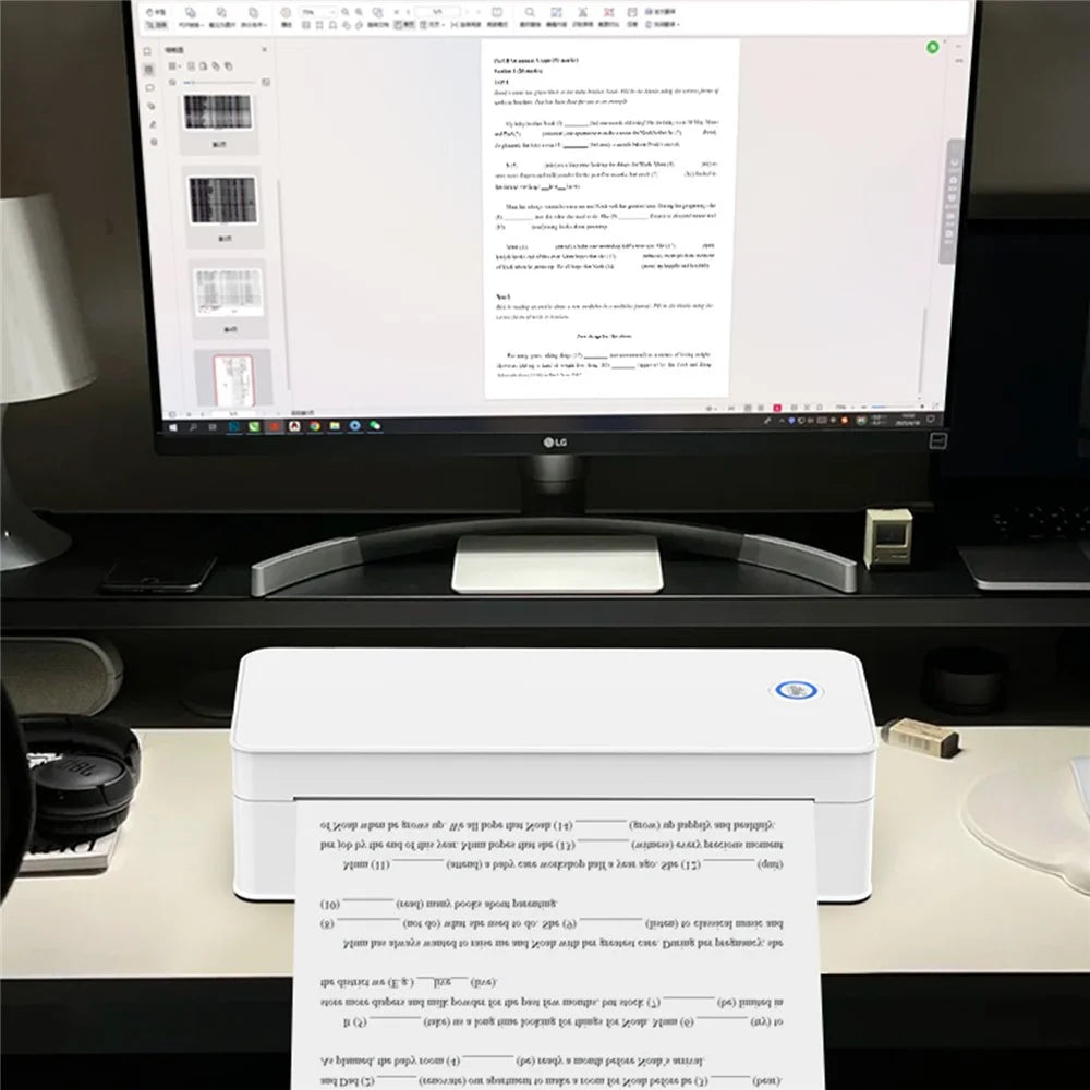 A4 Thermal Printer Wireless Bluetooth-compatible Portable Printing Machine for Windows / iOS / Android - White - 6
