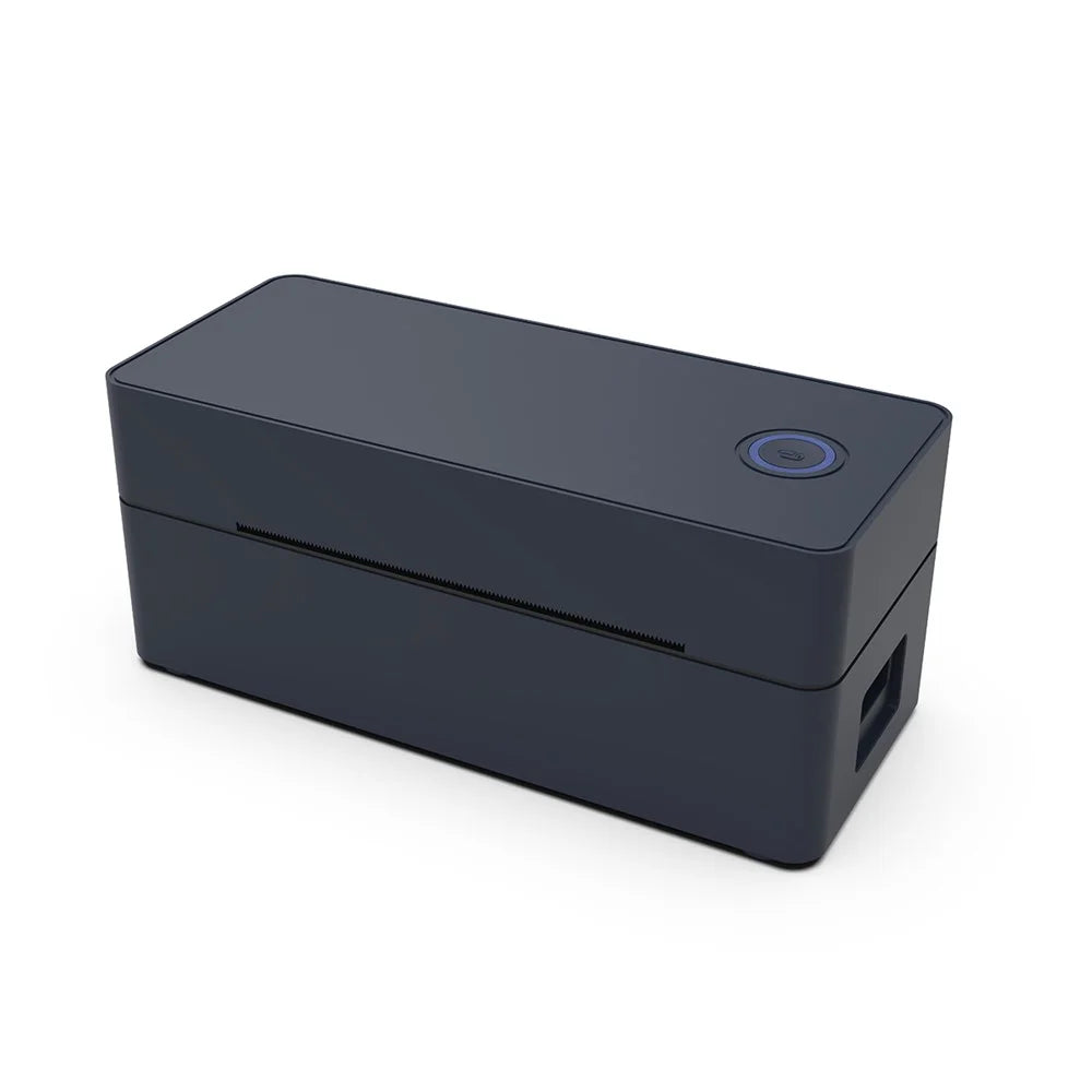 110mm Thermal Label Printer USB Interface Direct Thermal Printing Portable Shipping Bill Printer - Black / US Plug - 1