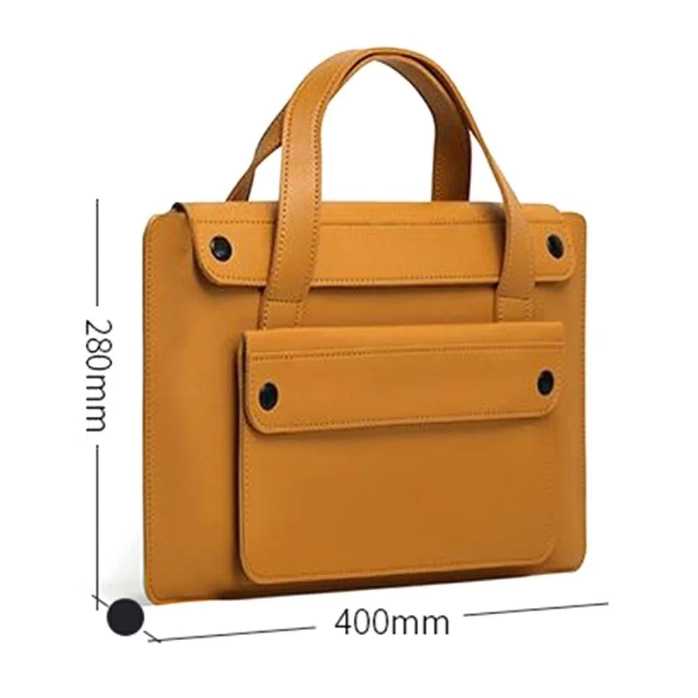For 15 / 16 Inch Laptop Tote Bag Accordion Design Single Layer Pocket Large Capacity Notebook Handbag - Green - 7