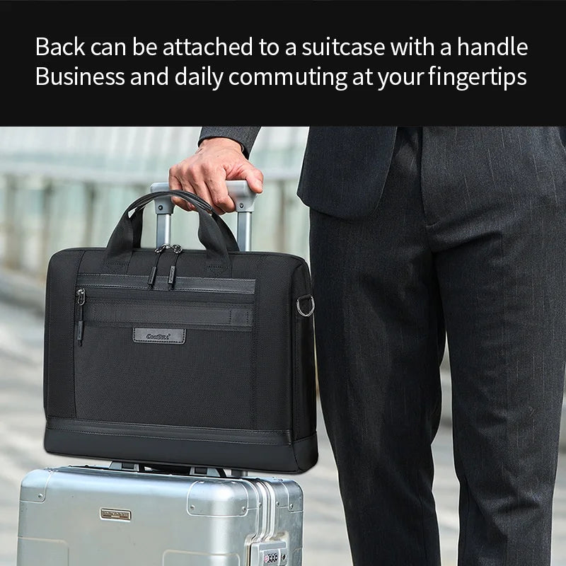 COOLBELL CB-2136 15.6 Inch Laptop Bag Men Business Briefcase Waterproof Notebook Carrying Bag - Black - 5