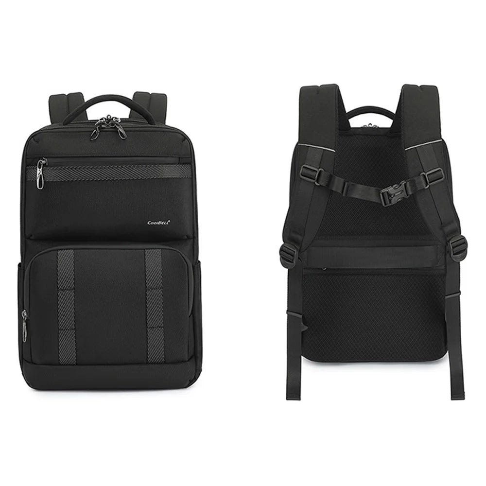 COOLBELL 8279 Large Capacity Waterproof Men Business Backpack 15.6 Inch Laptop Bag with USB+Type-C External Charging Ports - Black - 2