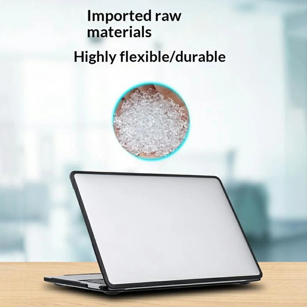 Laptop Protective Case For MacBook Pro 16 inch (2026) / (2025) / (2024) / (2023) / (2021) TPU+PC Frosted Matte Hard Shell Cover - TPU Black Edges + Transparent PC - 3