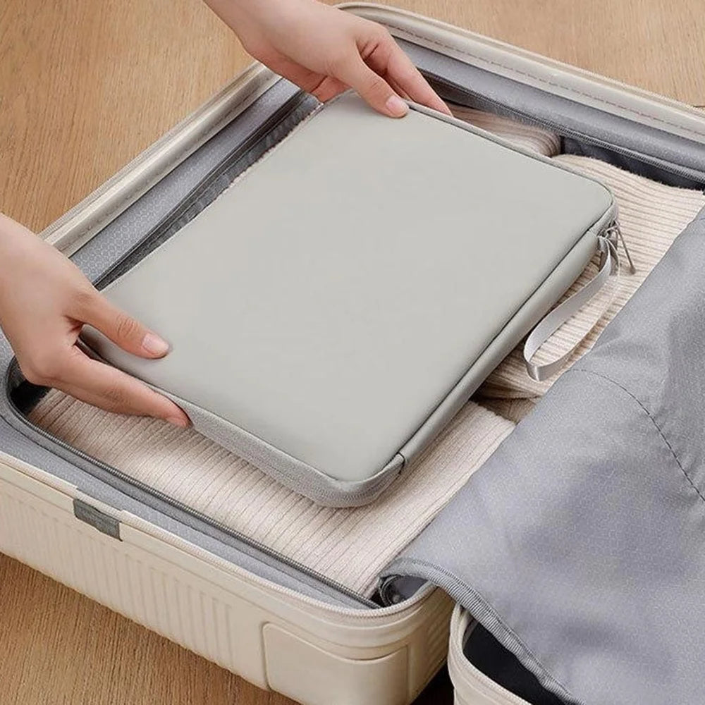 Laptop Sleeve Bag for 10.9 inch Tablet 180-degree Full Opening Portable Storage Organizer with Mouse Pad Function - Grey - 5