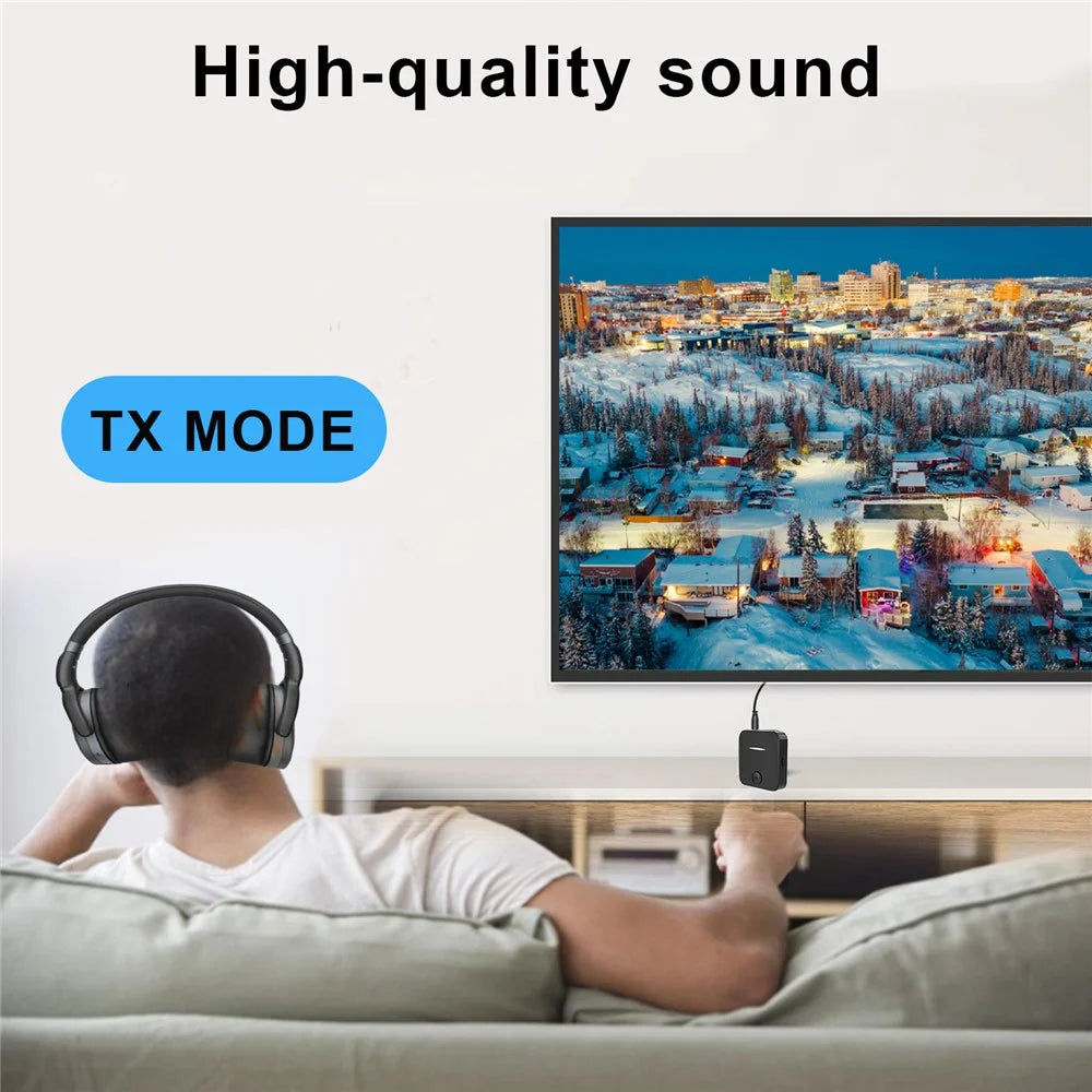 WB5 2 in 1 Bluetooth-compatible 5.0 Transmitter Receiver TV PC Car Speaker 3.5mm AUX Audio Adapter - 4