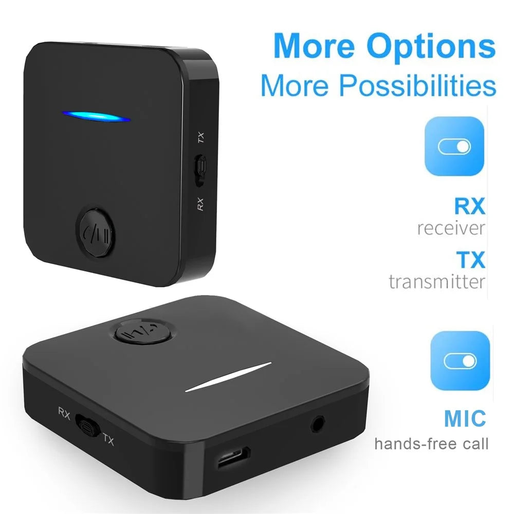 WB5 2 in 1 Bluetooth-compatible 5.0 Transmitter Receiver TV PC Car Speaker 3.5mm AUX Audio Adapter - 6