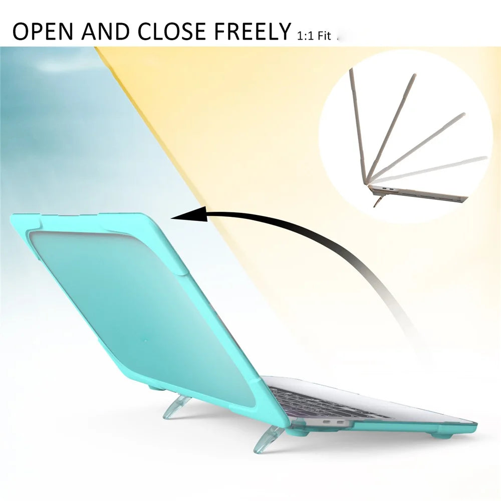 Hard PC Laptop Case Sleeve Notebook Computer Cover with Supporting Stand for MacBook Pro 13'' A2251 / A2289 / A2338 - Blue - 2