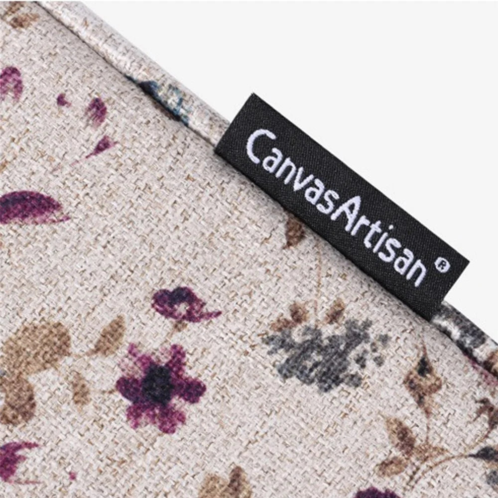CANVASARTISAN H2-12 Flower Pattern Soft Lining Laptop Protective Sleeve Carrying Bag for 12-inch Notebook - Khaki - 3