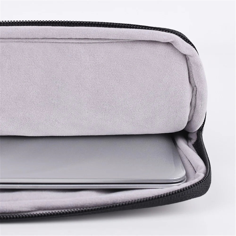 CANVASARTISAN L2-108 Slim Zipper Laptop Case Computer Carrying Bag with Mini Storage Pouch for 14 inch Notebooks - Dark Grey - 7