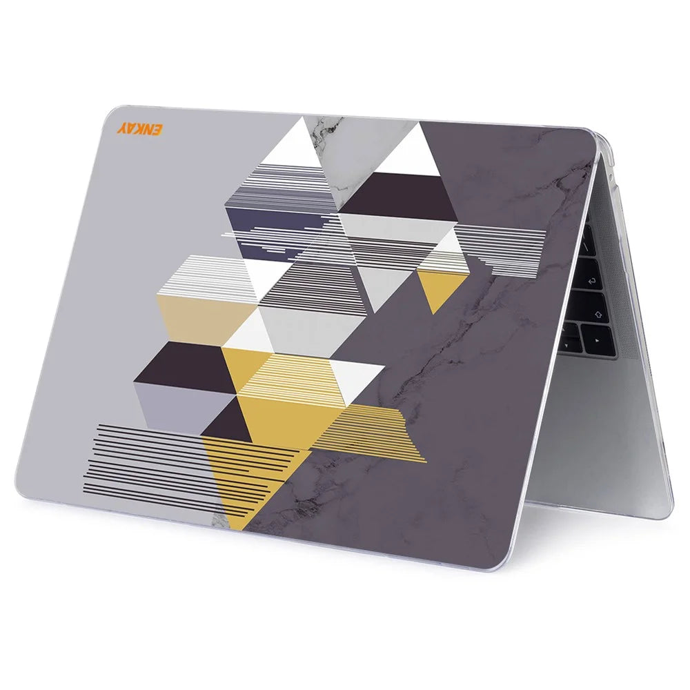 ENKAY HAT PRINCE for MacBook Pro 13 inch (2020) A2251/A2289/A2338 Geometry Pattern Laptop Protector Heat Dissipation Hard PC Case Notebook Cover Shell - Geometry No.1 - 5