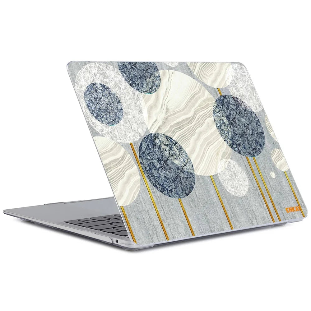 ENKAY HAT PRINCE for MacBook Air 13 inch (2018-2019) A1932 Geometry Series Crystal Clear Hard PC Laptop Protective Case Polycarbonate Notebook Cover - Geometry No.2 - 2