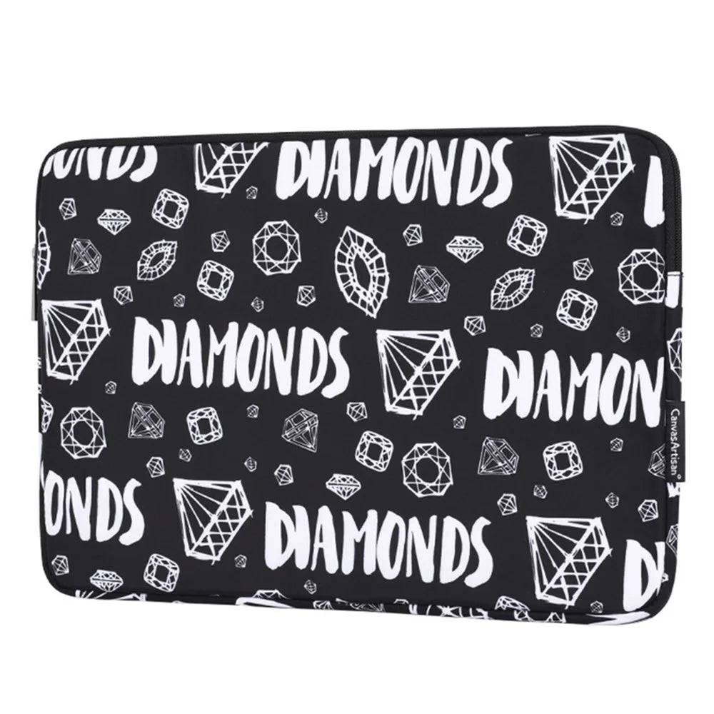 CANVASARTISAN H15-T0121 Diamond Pattern Zipper Laptop Sleeve Shockproof Notebook Carrying Case with Small Bag for 14-inch Laptop - 2